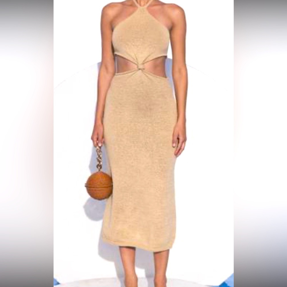 CULT GAIA CAMERON KNIT DRESS - SAND. SIZE S NWT